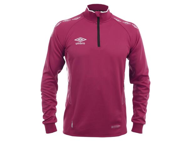 UMBRO UX-1 Half Zip Jr Vinröd/Vit 116 Träningströja med krage 
